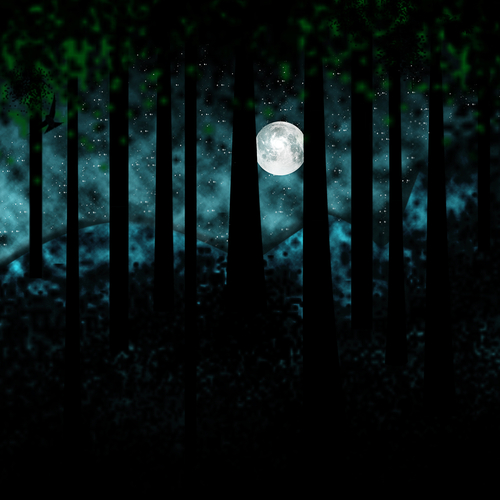 moon in forest